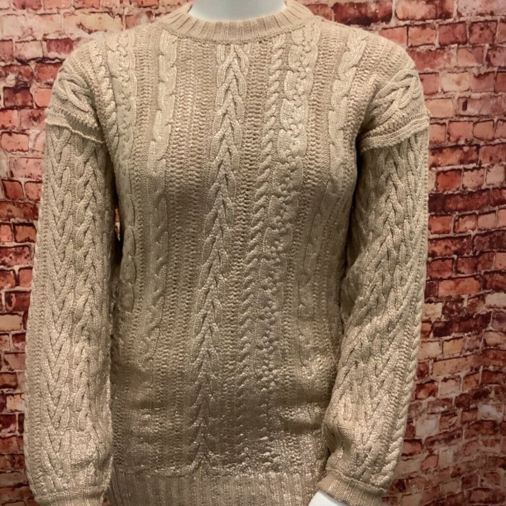Free People Cream Puff/matte Gold Sweater Shinny